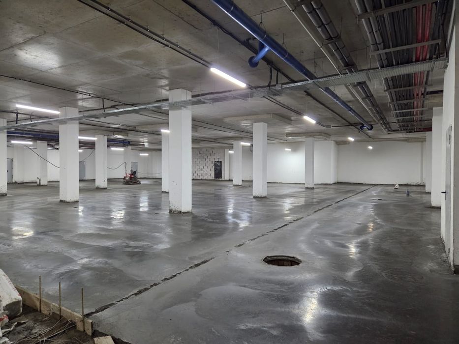 Промышленные полы, затирка бетона