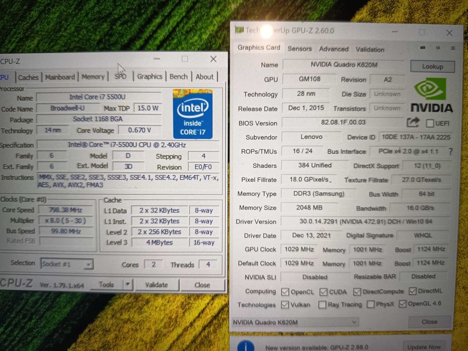 Laptop Lenovo W550s, core i7, display 3K cu touch, 2 baterii, nvidia