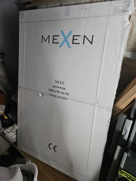 Mexen Next paravan de cadă cu 1 panou 100 x 150 cm, înghețat, auriu