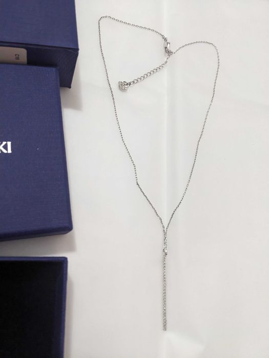 Set Swarovski Only (Colier Y + Cercei), rodiat, nou