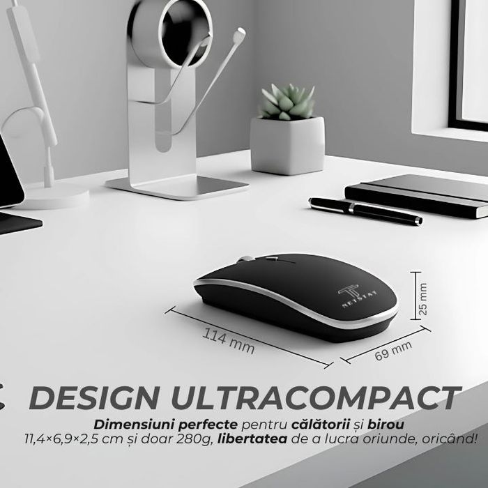 Mouse Office NETSTAT, Cu 3 Tipuri De Conexiuni, Negru, Sigilat, Nou