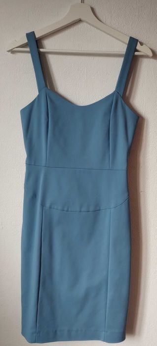 Дамска официална рокля - гълъбово синьо