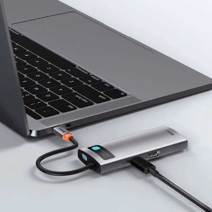 Baseus 5-in-1 USB-C Хаб HDMI 4K, TYPE-C 100W, 3X USB. Есть доставка