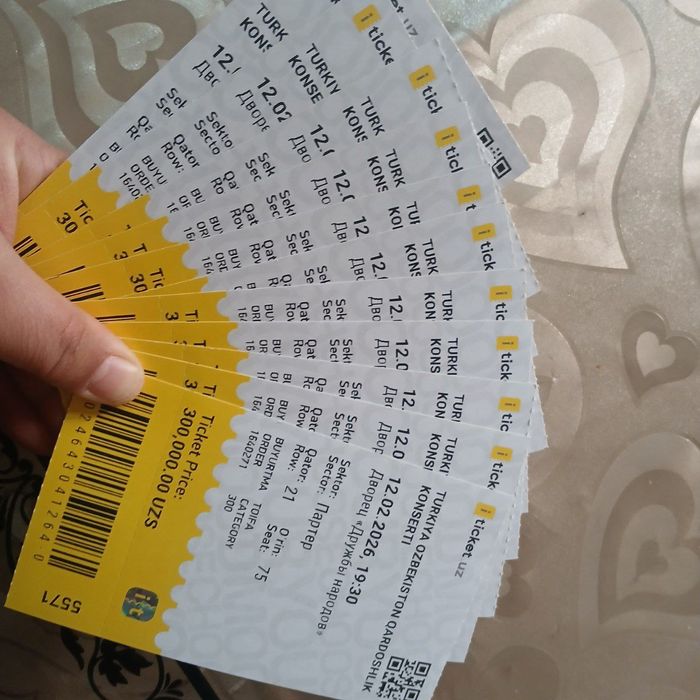 12 kungi gala konsertga bilet bor 16 ta