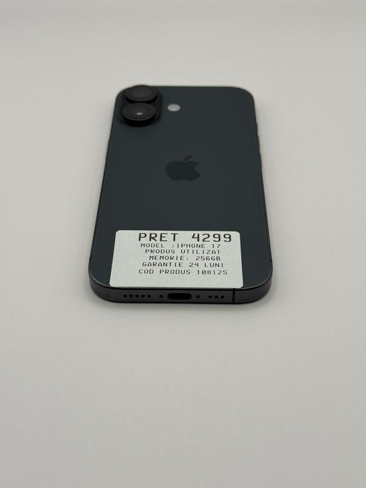 MAGAZIN VINDEM IPHONE : Iphone 17 | 256 GB | Black | Garantie  24 luni