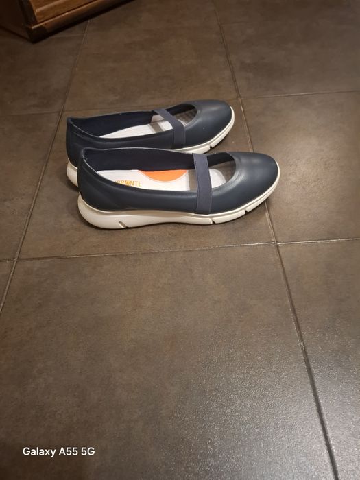 Уникални обувки, син цвят от естествена кожа