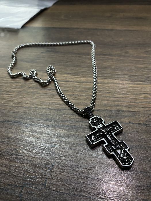 Крест с цепью s steel