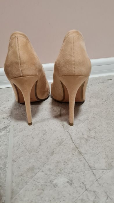 Високи Обувки, велурени, ток, Бершка, Bershka