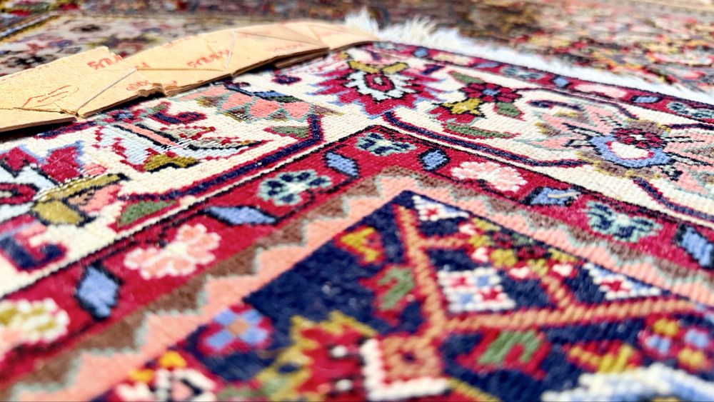 Covor Persan Manual Bidjar/Hamadan - Model Herati, Lână Naturală