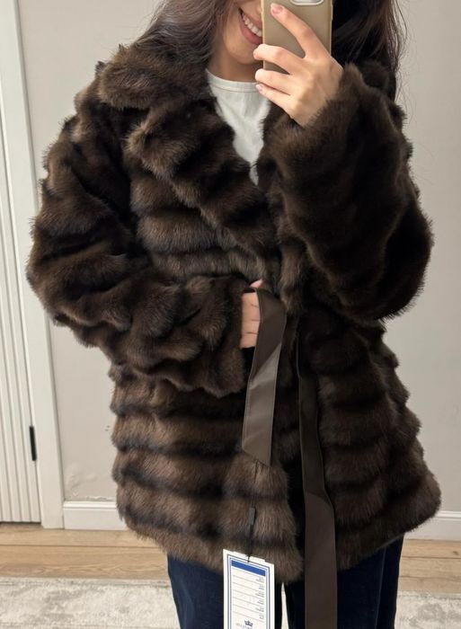 Шуба коричневый соболь
