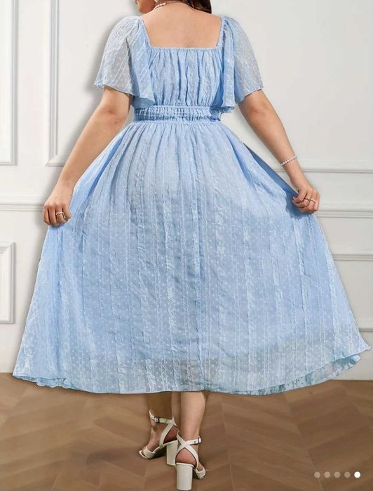 Светлосиня официална макси рокля