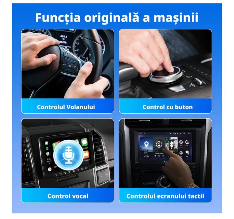 Adaptor Wireless 2-in-1 pentru CarPlay si Android Auto