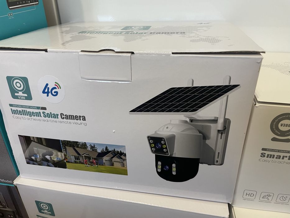 Camera de supraveghere tripla WI-Fi/10x/panou solar 4G SIGILATA/NOUA