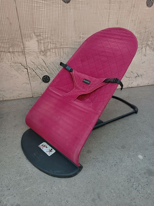 Детский шезлонг бордовый