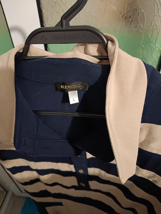 Кафяво - тъмно синя рокля