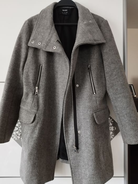 Palton dama gri cu fermoar