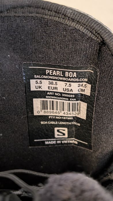 Boots Salomon Pearl Boa 38.5 (24.5)