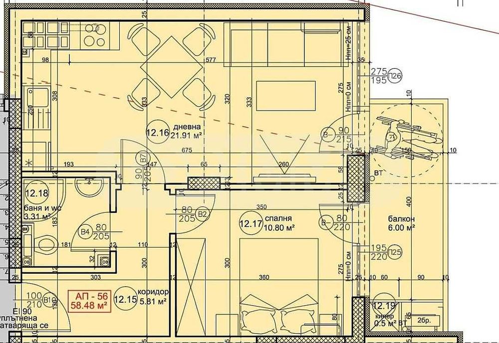 Продава се Двустаен апартамент в Варна, Възраждане 4 - 71 кв.м за 833 €/кв.м - Снимка #4