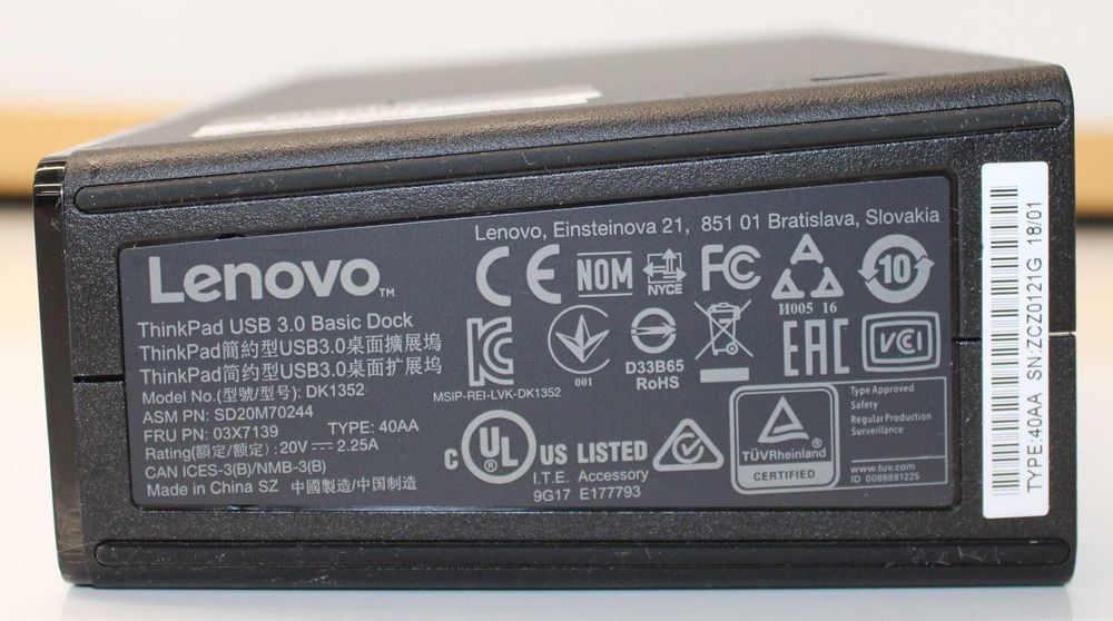 Докинг станция Lenovo ThinkPad USB 3.0 Basic Dock