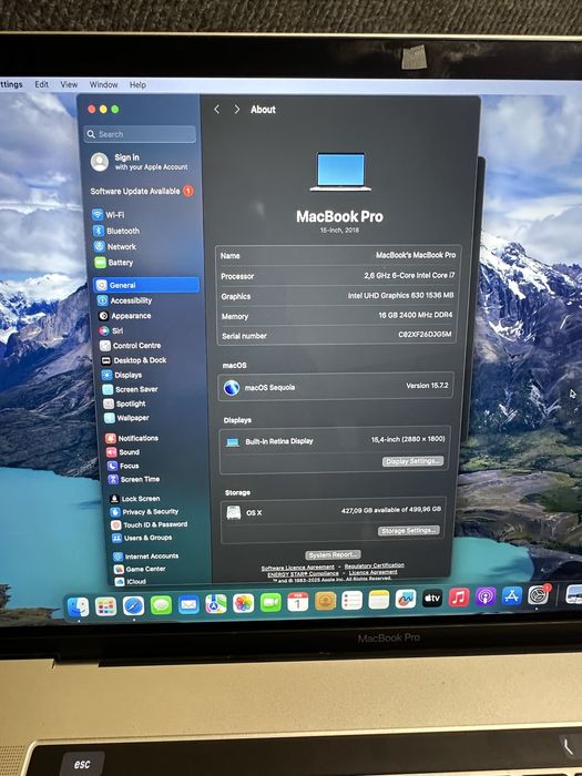 Macbook pro 2018 16/512/pro 560X Гаранция