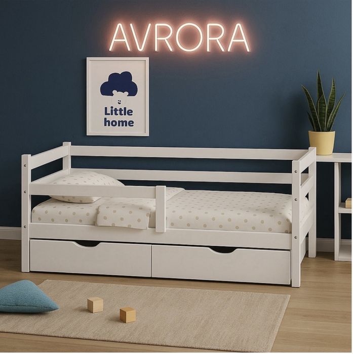 Белая кровать детская