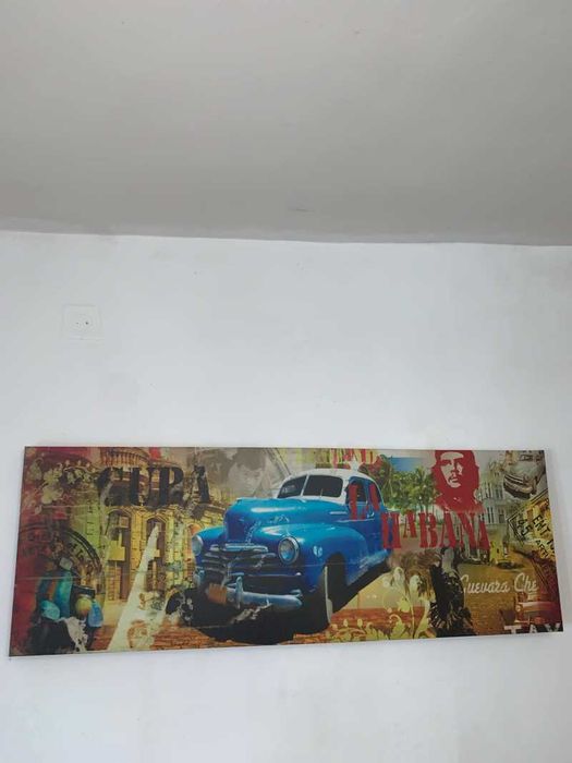 Tablou litografie in rama de lemn decor atelier auto