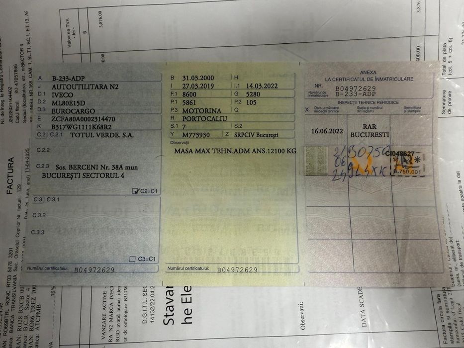 Iveco basculabil 7 locuri ,tva