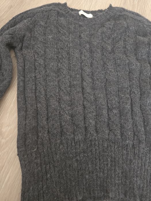 Pulover din lana de alpaca pulover gri femei din lana moale