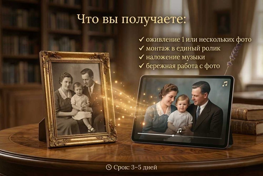 Ожившее фото — трогательный подарок до слёз.