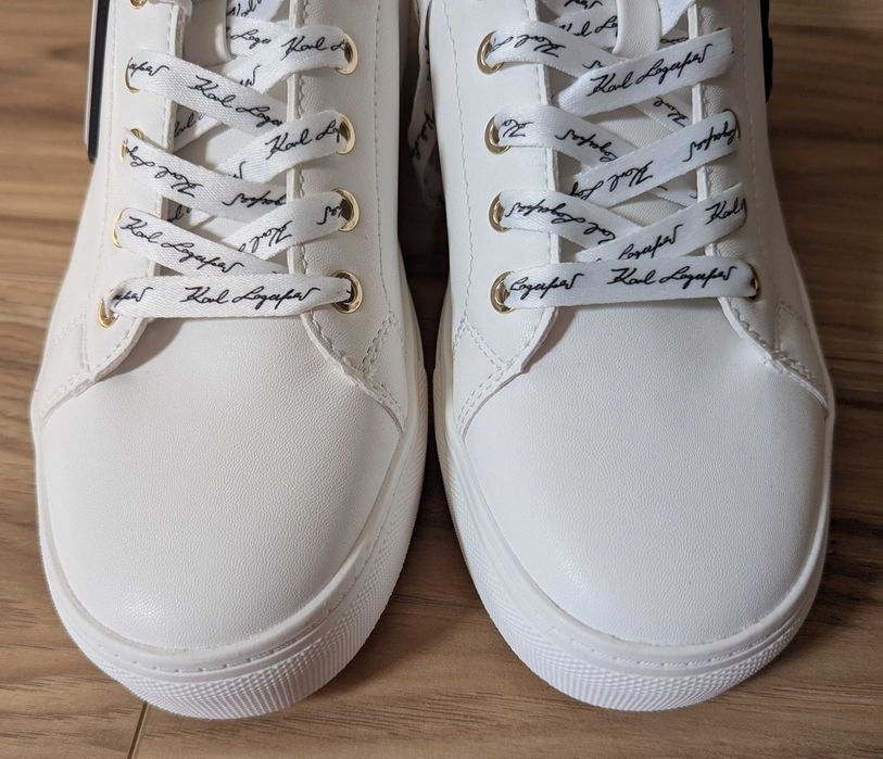Karl Lagerfeld Paris Chancie Leather дамски бели маратонки от Сащ