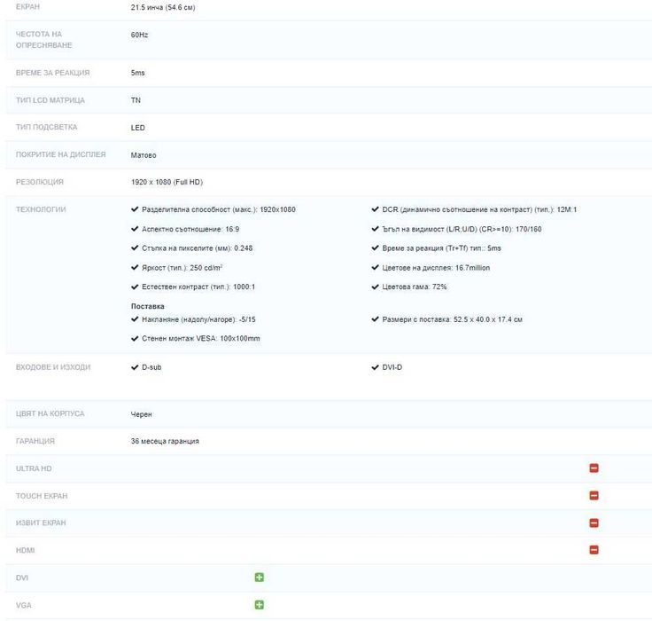 Нов LED Монитор 21.5" BenQ GL2250 Eye-care TM