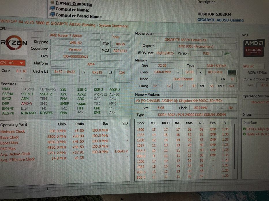 PC Gaming Amd Ryzen 7, 32gb ram,  SSD 3TB +monitor cu ecran curbat Aoc