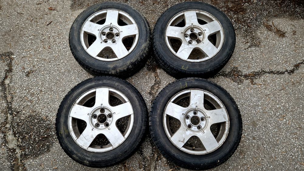 VW 15 5х100 лети джанти Фолксваген Поло. 185/60/15 зимни гуми 7мм