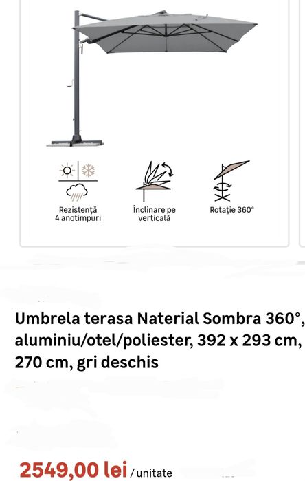 Vand umbrela de gradina