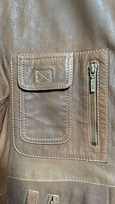 Vesta piele fina ,barbati ,Germania culoare coniac ,noua fara eticheta