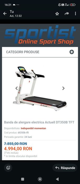 Banda electrică de alergat Actuell DT350B