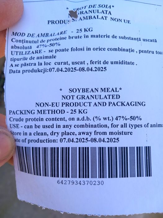 Șrot de soia pentru găini, pui,vaci,porci,purcei