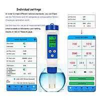 Умный измеритель pH Bluetooth 5 in1PH/EC/TDS/солености/температуры