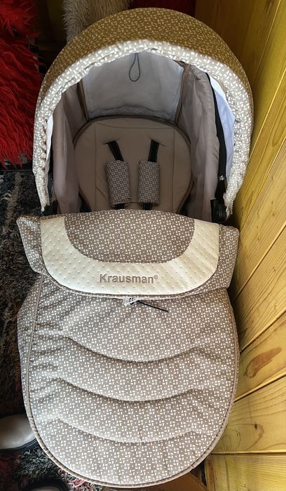 Cărucior Krausman 3 în 1 – Sendo White-Beige