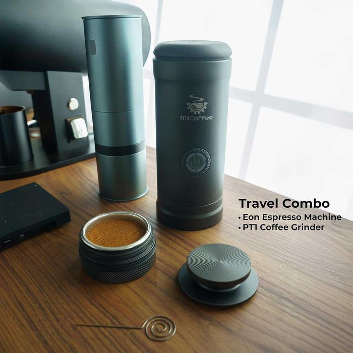 MiiCoffee Eon Преносима еспресо машина, кафемашина за пътуване със самозагряване и USB-C зареждане