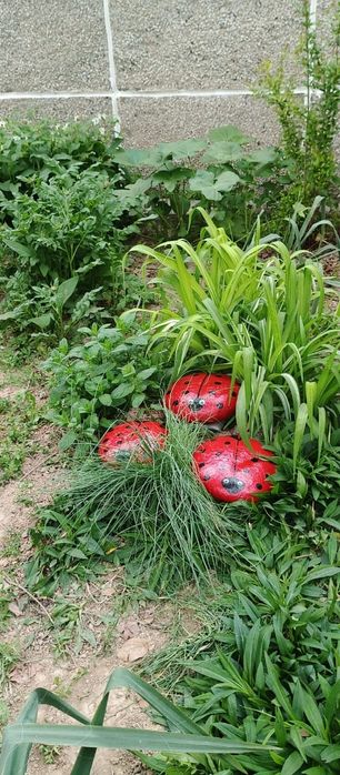 Семейка божьих коровок - натуральный камень, ручная работа.