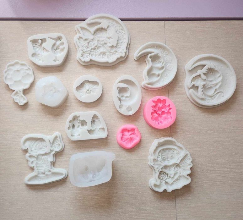 Силиконови молдове, форма, калъп за восък, гипс, сапун