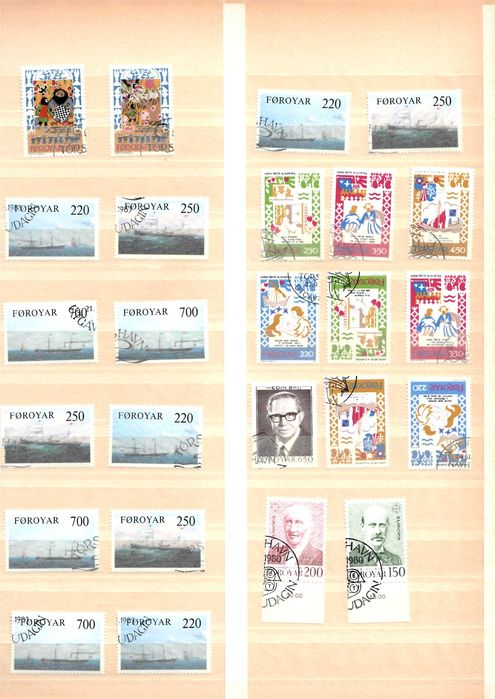 349 марки FDC от Фарьорски острови от периода 1980-2000