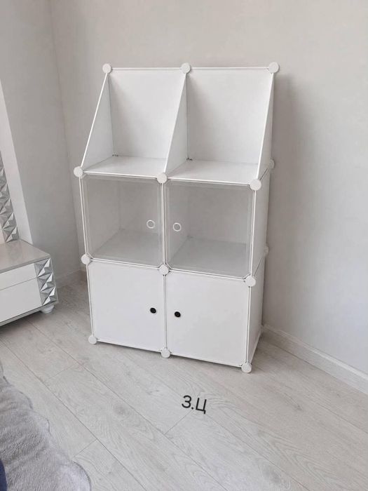 Модулен шкаф за съхранение ELEGANCE – 4 модула, бял
