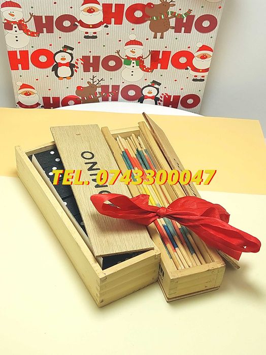 Pachet Cadou Gift  Joc Marocoo mikadoSi Domino  Transport Gratu