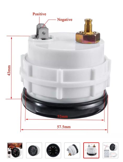 Boost meter тип VDO вдо boostmeter буст метър буустметър 0-2 бара 52мм