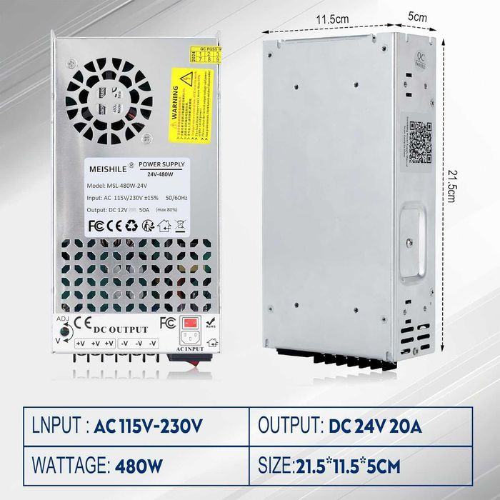 MEISHILE импулсно захранване 24V 20A 480W