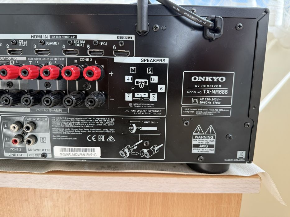 Onkyo TX-NR686 Bluetoot Dolby Atmos Wi-Fi