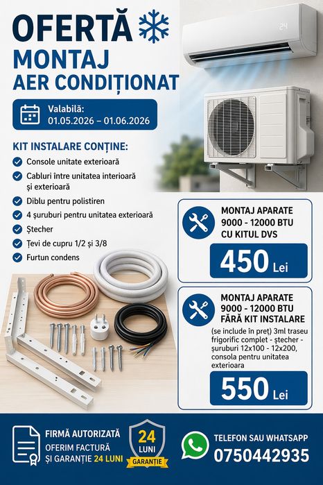 Montaj Aer Conditionat 350 Ron