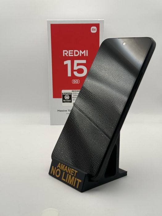 Redmi 15 Black 5G Baterie 7000mAh Nou Garantie 1an, AMANET NO LIMIT.